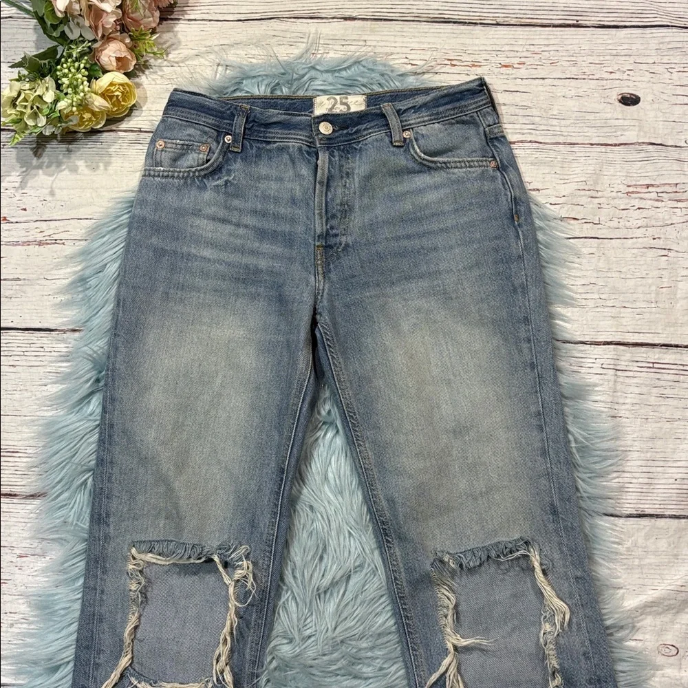 We the Free Maggie Mid Rise Straight Leg Jean in Aged to Perfection